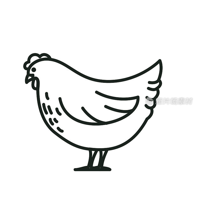 Chicken Agriculture And Farming Thin Line Icons